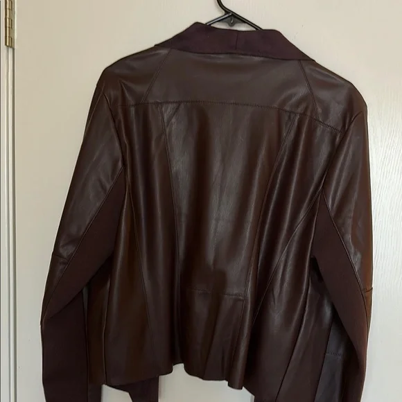 Bagatelle Leather Jacket Brown Waterfall Design - Picture 5 of 5